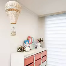 Montgolfière Suspendue en Rotin- Décoration Chambre BéBé